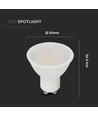 4,5W GU10 Spotljus - Slät Plast, Samsung Chip, 6500K, 110D
