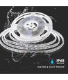 10m 8W/m stänksäker LED strip - 24V, IP65, 120 LED per meter, 3000K, inkl. DC-kontakt