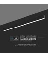 40W LED linjär pendelarmatur, svart - Samsung LED chip, 6400K, 120cm, 5 års garanti
