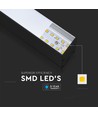 40W LED linjär pendelarmatur, svart - Samsung LED chip, 6400K, 120cm, 5 års garanti