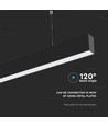40W LED linjär pendelarmatur, svart - Samsung LED chip, 6400K, 120cm, 5 års garanti