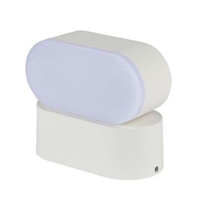6W oval vägglampa - IP65, vit, vridbar, inkl. ljuskälla