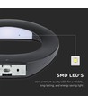 9W LED vägglampa - Svart, 1070lm, 3000K, aluminium, inomhus