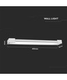 16W LED vägglampa - 60cm, 134lm/W, IP44, vit, 3000K