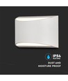 10W LED vägglampa med upp/ned ljus - Bridgelux chip, IP54, vit, 4000K