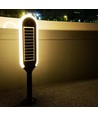 5W LED trädgårdslampa med solcell och sensor - IP65, 70cm höjd, spett/fot, 4000K, svart/vit, 360 grader ljusspridning