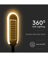 5W Solara LED trädgårdslampa med sensor - Solcell, IP65, 400lm, svart/vit, inkl. spett och batteri