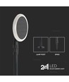 2 st. 3W LED solcell trädgårdslampa - IP65, 2-i-1 spett eller fot, höjdjusterbar 42-80cm, svart/vit, inkl. batteri