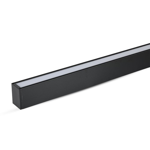 120cm 40W LED skena med Samsung chip - 3400lm, dimbar, silver/svart aluminium, 6400K