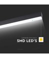 120cm 40W LED skena med Samsung chip - 3400lm, dimbar, silver/svart aluminium, 6400K