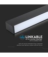 120cm 40W LED skena med Samsung chip - 3400lm, dimbar, silver/svart aluminium, 6400K