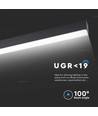120cm 40W LED skena med Samsung chip - 3400lm, dimbar, silver/svart aluminium, 3000K