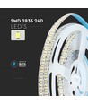 240 LED Strip Ljus 20W/m - 6500K, Hög Lumen, IP20, 5m/rulle