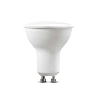 4,5W GU10 Spotlight - Vit Plast, Mjölkigt Lock, 6500K, 110D, 6 st/förpackning