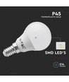3 st. E14 4,5W LED klotlampa - P45, varmvit, ersätter 40W