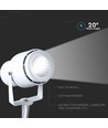 12W LED trädgårdsspot med spett - IP65, 3000K, vit, 20 grader, aluminium