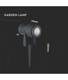 12W LED trädgårdsspotlight med spett - Grå, IP65 utomhus, 3000K