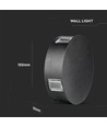 3W Ø15cm rund LED vägglampa - IP65, svart, 3000K, utomhus, inkl. ljuskälla