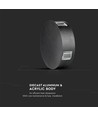 3W Ø15cm rund LED vägglampa - IP65, svart, 3000K, utomhus, inkl. ljuskälla