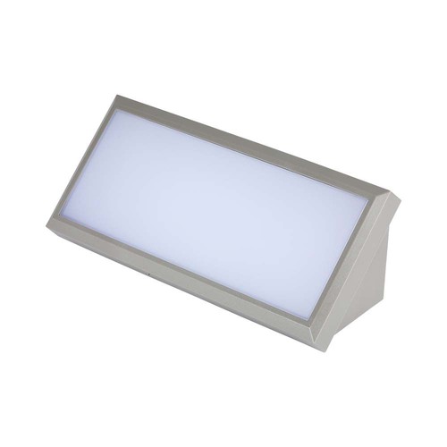 12W LED utomhus vägglampa - IP65, grå, 1250lm, 4200K, oblique design
