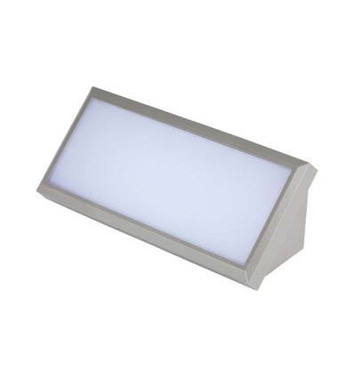 12W utomhus vägglampa - 1250lm, IP65, grå, 6400K, 26,5cm bredd