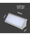 12W utomhus vägglampa - 1250lm, IP65, grå, 6400K, 26,5cm bredd