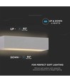 9W Up/Down utomhus vägglampa - IP65, grå, 3000K, 850lm, inkl. ljuskälla