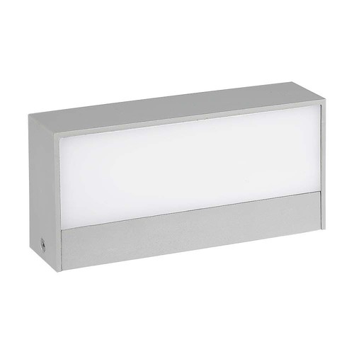 9W utomhus hus - LED, upp/ner, mjukt ljus, medium, 6400K, grå