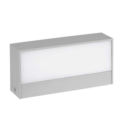 9W utomhus hus - LED, upp/ner, mjukt ljus, medium, 6400K, grå