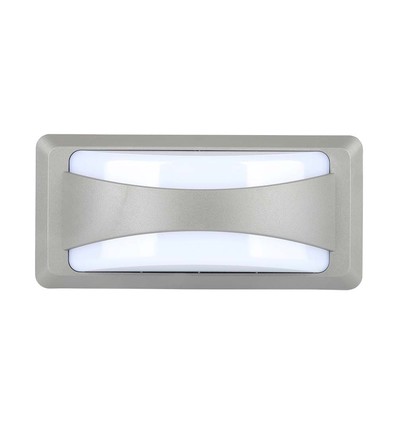12W LED Bulkhead vägglampa - IP65, 3000K, grå, 230x110mm, inkl. ljuskälla
