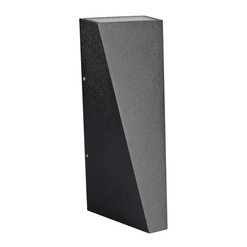 6W Svart vägglampa med upp/ned ljus - IP65, aluminium, 3000K, inkl. ljuskälla