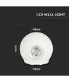 4W vit LED vägglampa - IP65, 3000K, rund, utomhus, inkl. ljuskälla