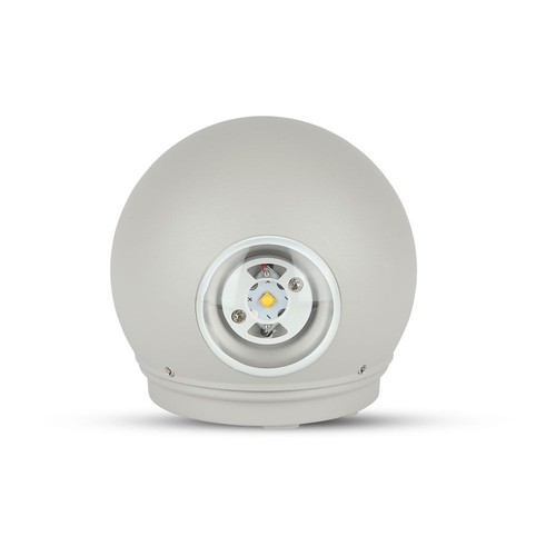 4W rund LED vägglampa - IP65, grå, 3000K, Ø11 cm, inkl. ljuskälla