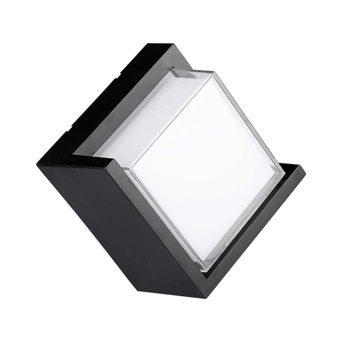 12W LED vägglampa, kvadratisk svart ram - IP65, 1160-1200lm, inomhus / utomhus, inkl. ljuskälla