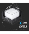 12W LED vägglampa, kvadratisk svart ram - IP65, 1160-1200lm, inomhus / utomhus, inkl. ljuskälla