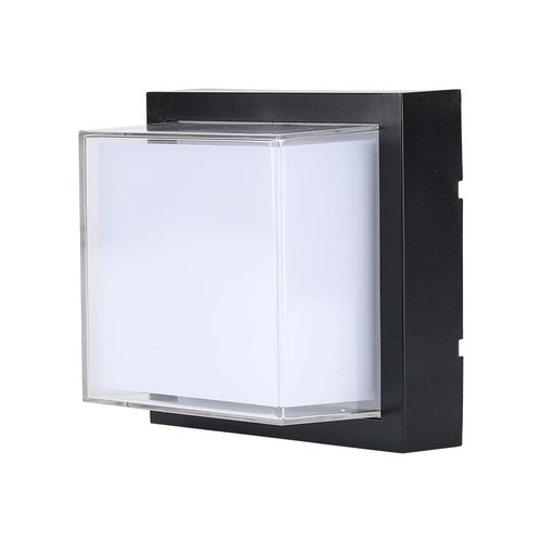 12W kvadratisk LED vägglampa, svart - 4000K, 1200lm, IP65, inomhus / utomhus