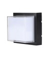 12W kvadratisk LED vägglampa, svart - 4000K, 1200lm, IP65, inomhus / utomhus