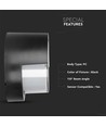 7W Ø16cm LED vägglampa - IP65, svart, rund, varmvit, inomhus / utomhus, inkl. ljuskälla