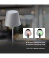 3W uppladdningsbar LED bordslampa, touch dimbar - 5V, Grå, 3000K, 4000mAh batteri, järn