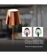 3W uppladdningsbar LED bordslampa, guld - Touch dimbar, 3000K, 4000mAh batteri, 5V USB