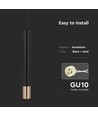 GU10 pendel, Svart/Guld - Ø6x50cm, cylinderformad, aluminium, utan ljuskälla