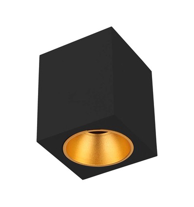 Fyrkantig GU10 utanpåliggande spot - Svart, 10x10x12cm, utan ljuskälla