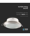 GU10 infälld spot - Satin nickel, rund, IP44, hål: Ø7,0 cm, mått: Ø9,2 cm