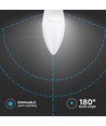 B15 5,5W dimbar LED kronljus - Samsung LED chip, 3000K, varmvit, ersätter 40W