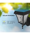 2W Solara LED vägglampa med solcell - IP65, 3000K+6000K, svart, inkl. batteri