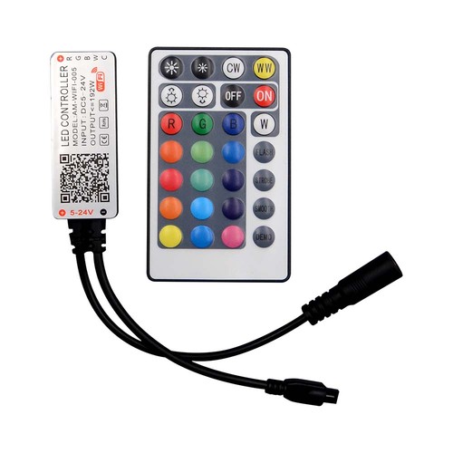WiFi RGB+CCT LED controller - 12V/24V, 5 kanaler, inkl. fjärrkontroll, fungerar med Google Home