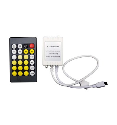 Infraröd controller med fjärrkontroll för CCT/RGB - 12V-24V, 6A, 24 knappar, för 3-i-1 LED strips