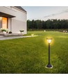 2W LED solcells-trädgårdslampa med spett - Svart, 3-i-1 CCT, rörelsesensor, IP65, höjd 93cm, aluminium