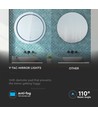 60cm 25W rund LED spegel med touch - CCT, IP44, imfri, 3-i-1 ljusfärg
