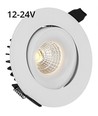 9W Ø11,5cm infälld spotlight RA90 - 12V-24V, hål: Ø9,5 cm, mått: Ø11,5 cm, vit kant